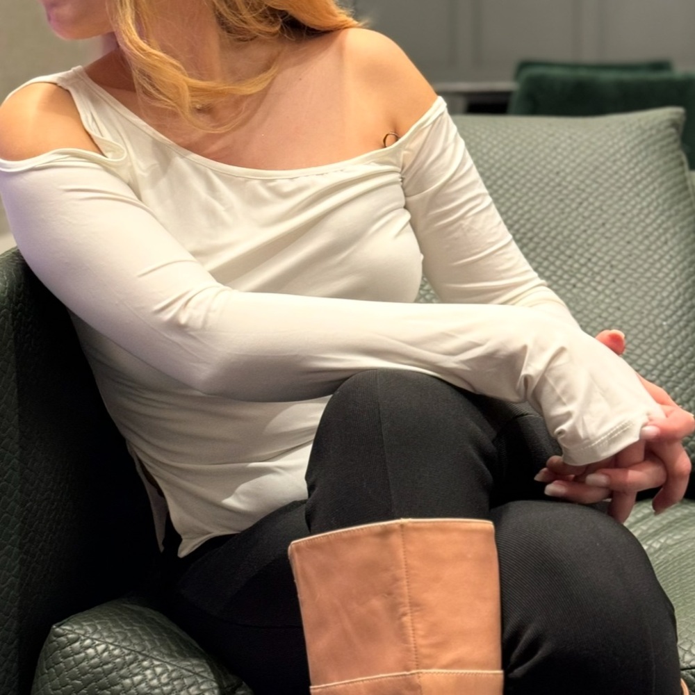 Forever 21 Off-Shoulder White Long Sleeve Top